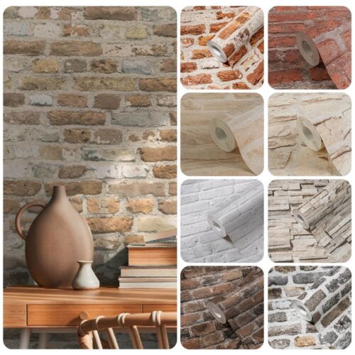 Tapete steinoptik braun - steinoptik,