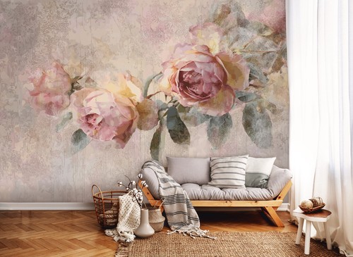 Fototapete blumen gemalte - fototapete,