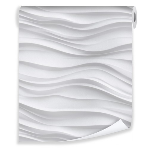 Vliestapete weiß effect - weiß, 3d